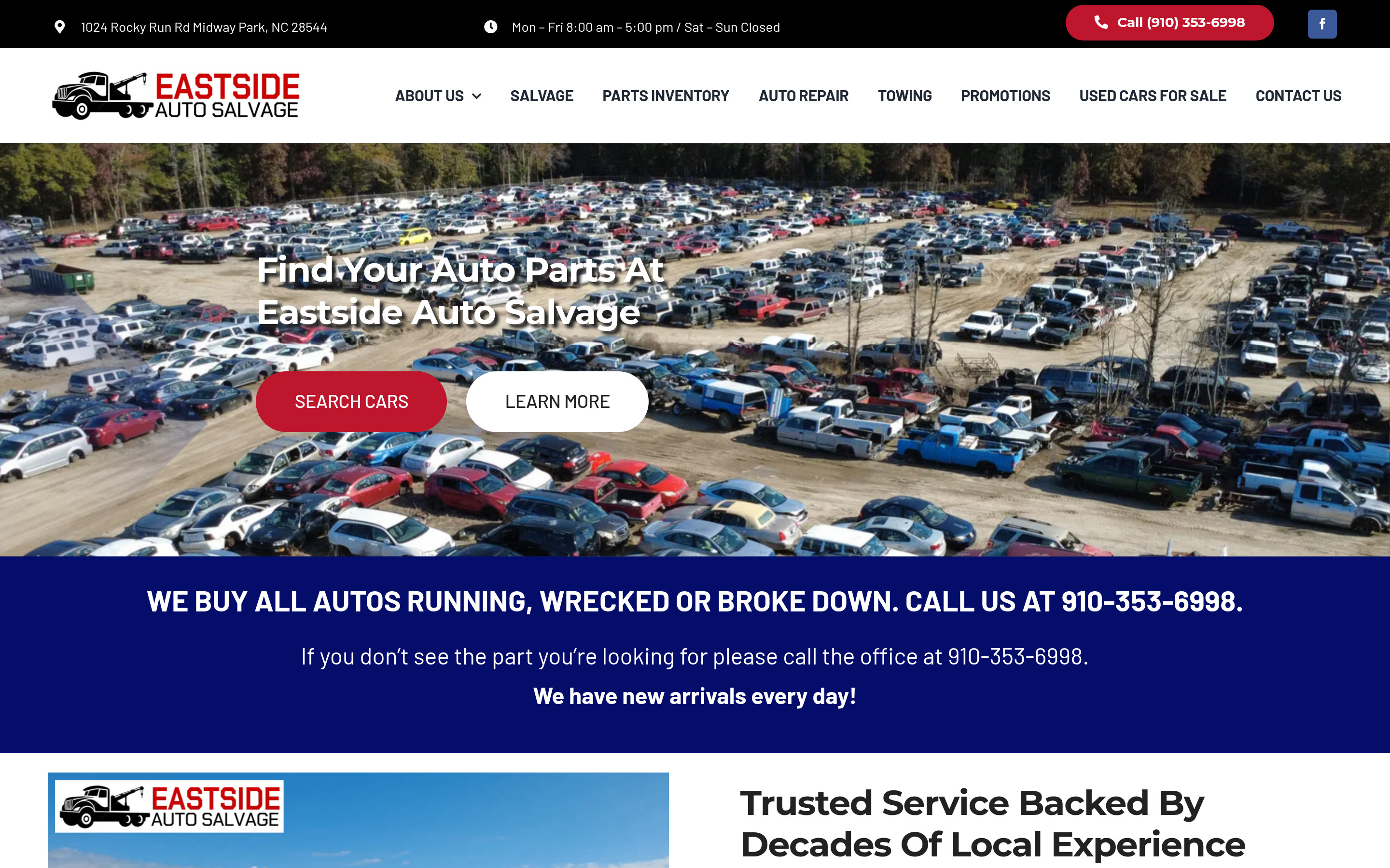 Eastside Auto Salvage homepage