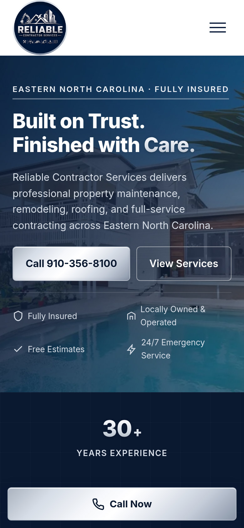 Reliable Contractor Services on mobile