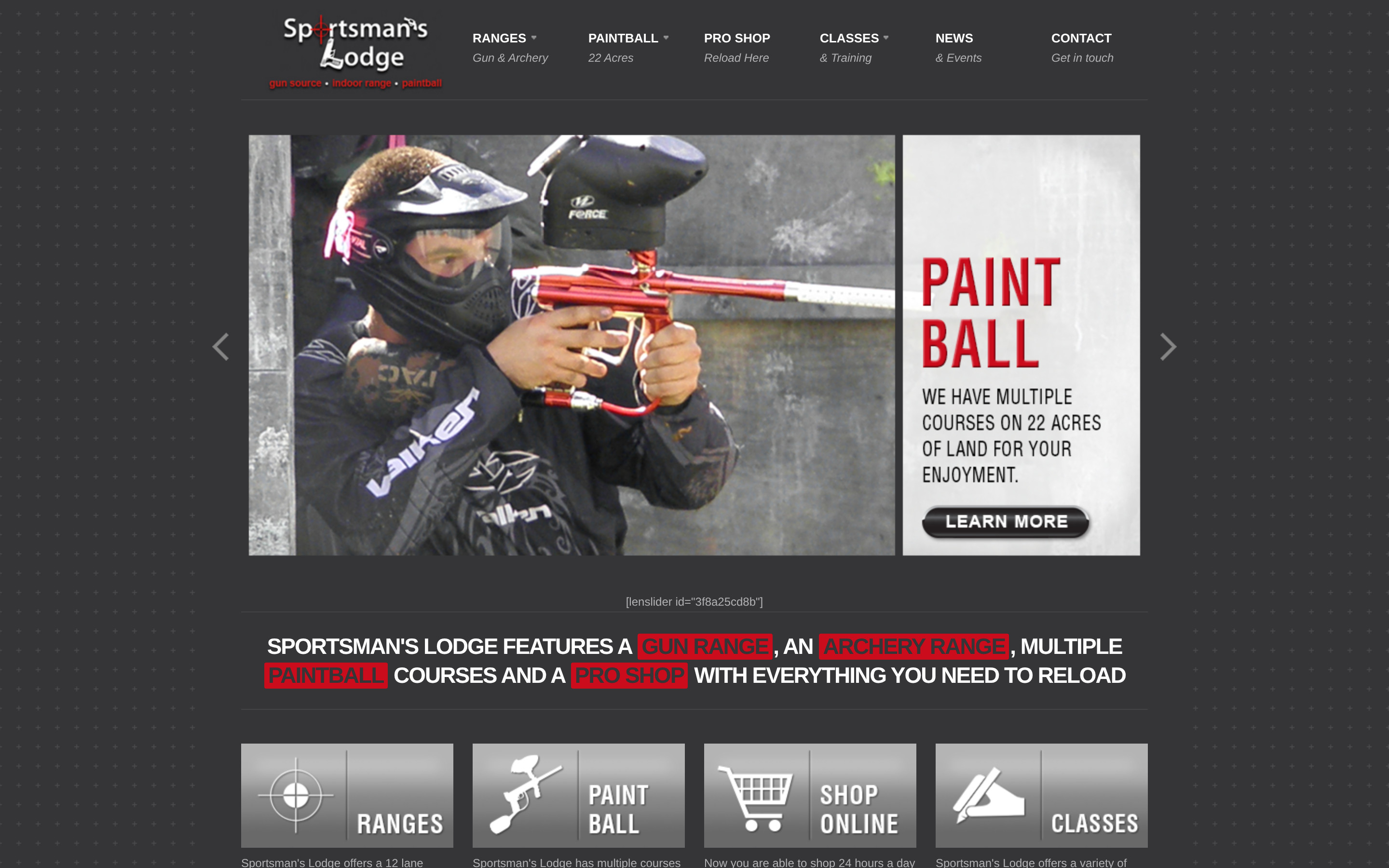 Sportsman's Lodge website before redesign