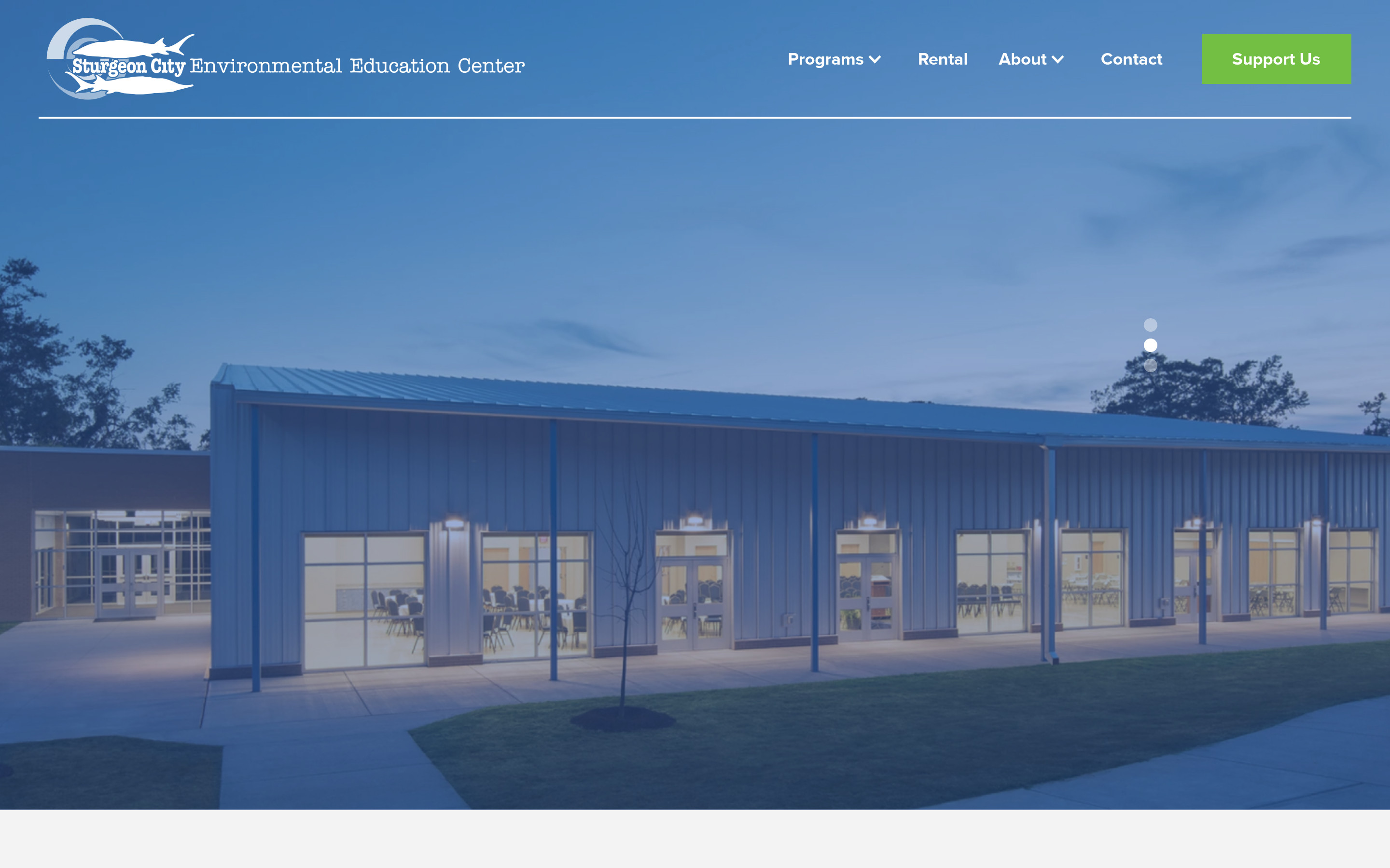 Sturgeon City website before redesign