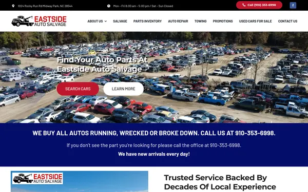 Eastside Auto Salvage website