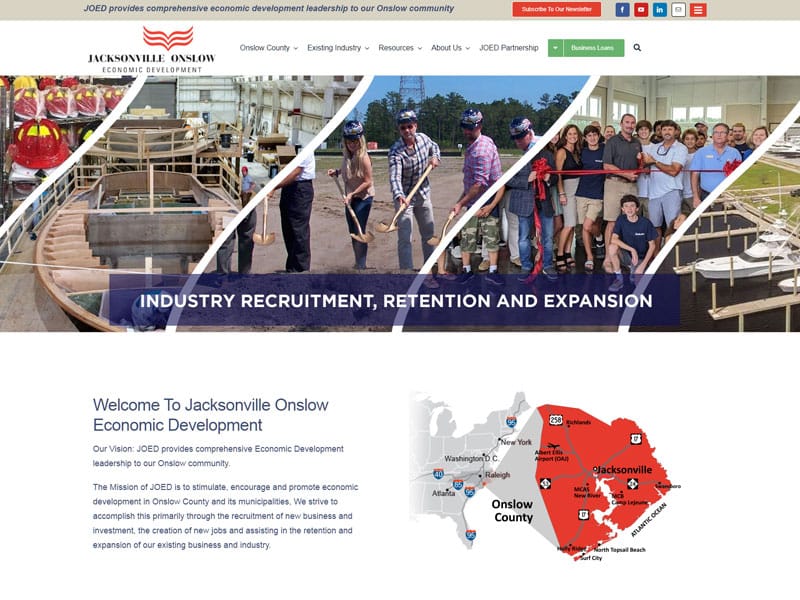 Jacksonville Onslow Economic Development (JOED) - Designed by John Potter Media